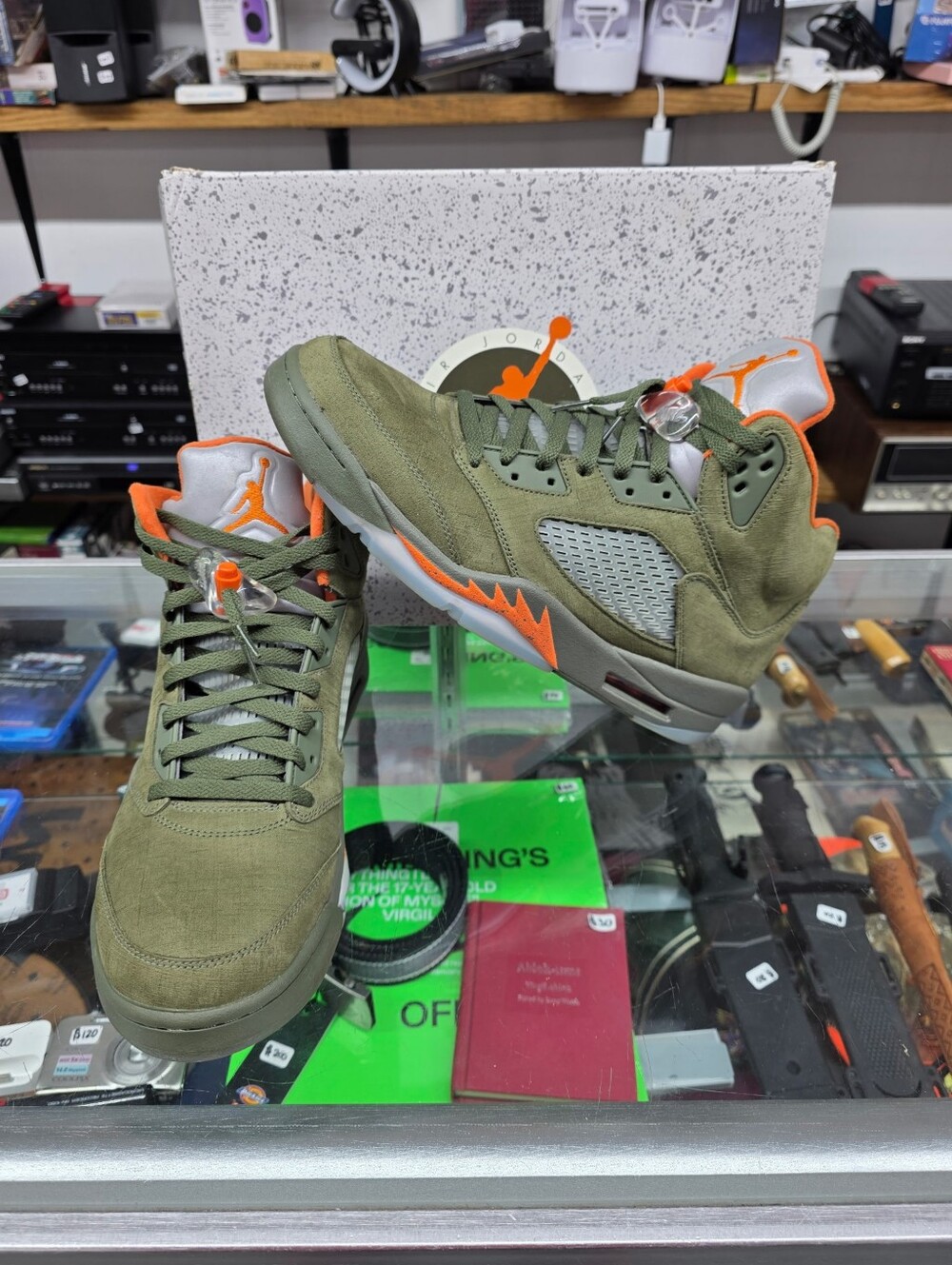 Nike Air Jordan 5 Retro 2024 "Olive" Army Olive/Solar Orange DD0587-308 Size 13